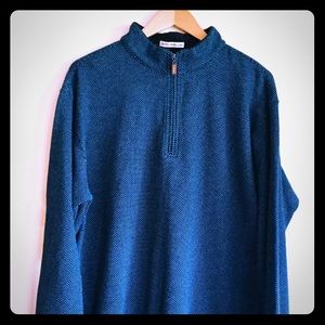 Peter Millar (Large) 1/4 Zip Sweater Mens LS Blue